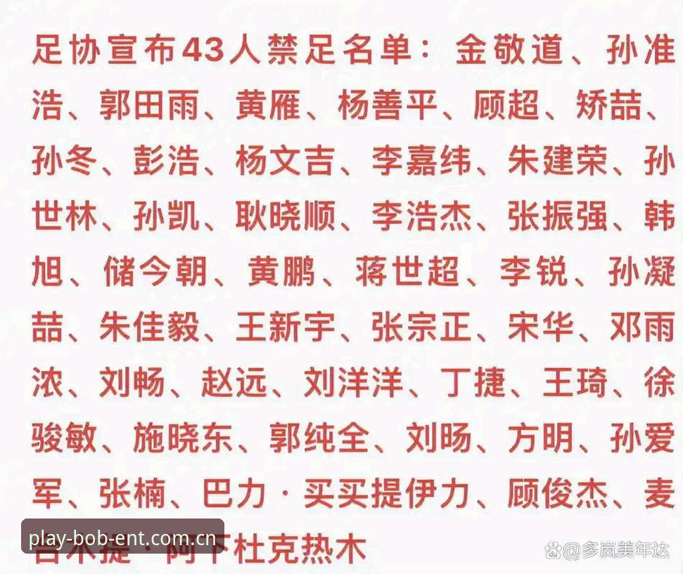 bob娱乐入口 揭秘足协第三批禁足名单:65人受罚背后,中国足球的腐败链条如何被斩断?